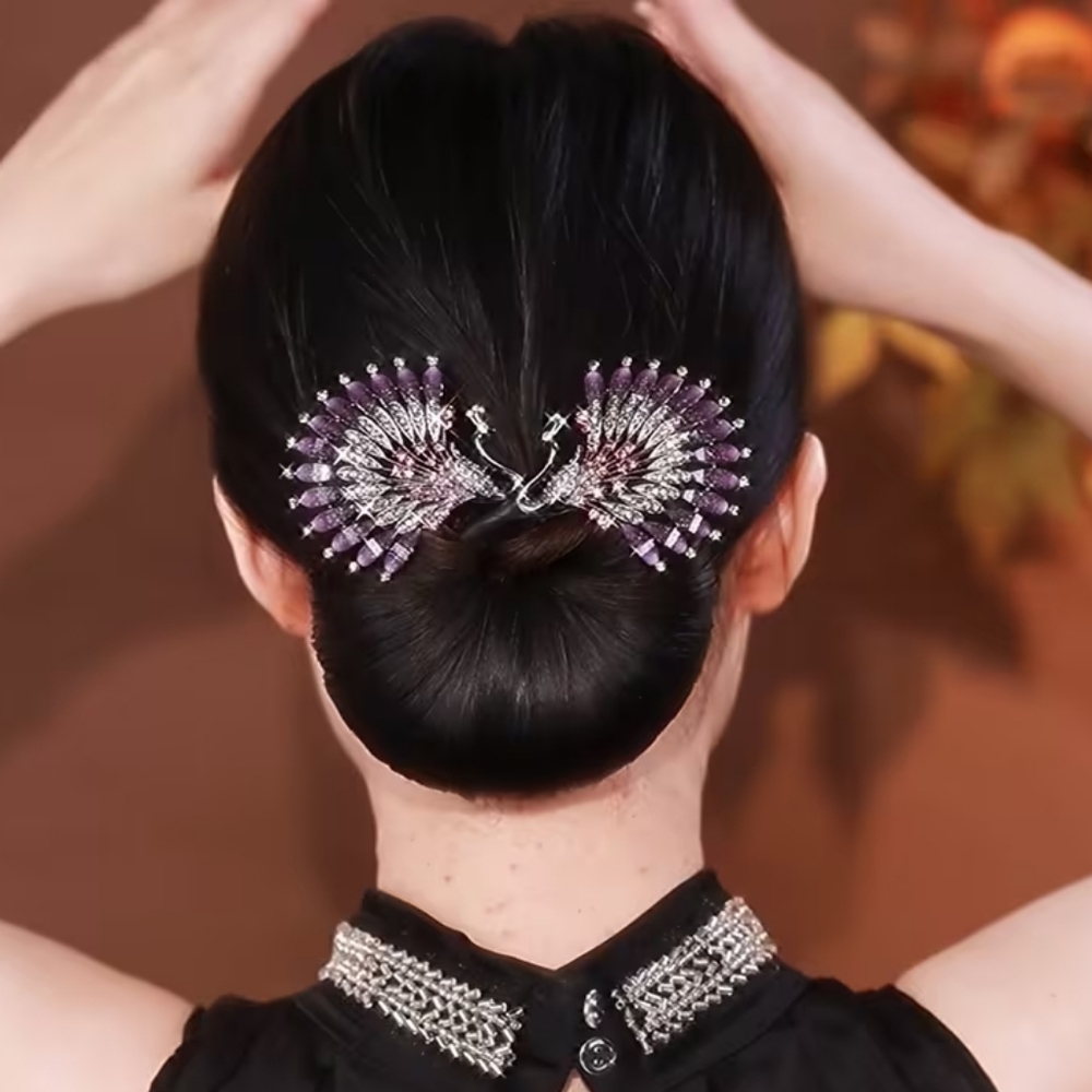Peacock Twist Bun Holder